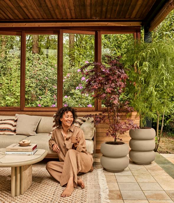 amber roll high 43cm greige